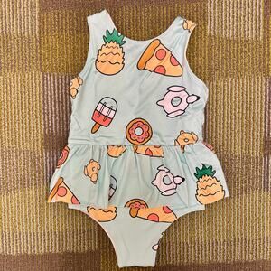 Monica + Andy Ruffle Skirt One Piece Swimsuit Pool Party Print Girls Sz 8